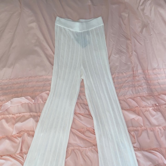 Soft ribbed cream/off white pants - Picture 1 of 3